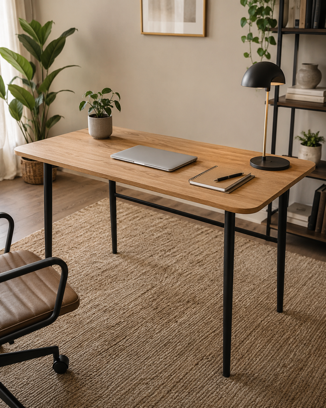 Skinbloomnest™ Modern Wood Writing Desk