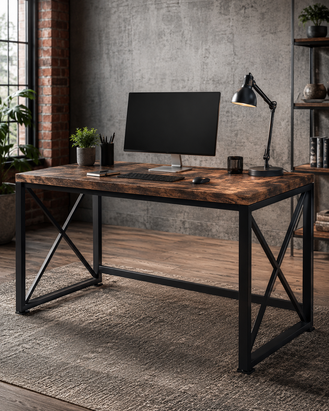 Skinbloomnest™ Industrial Computer Desk